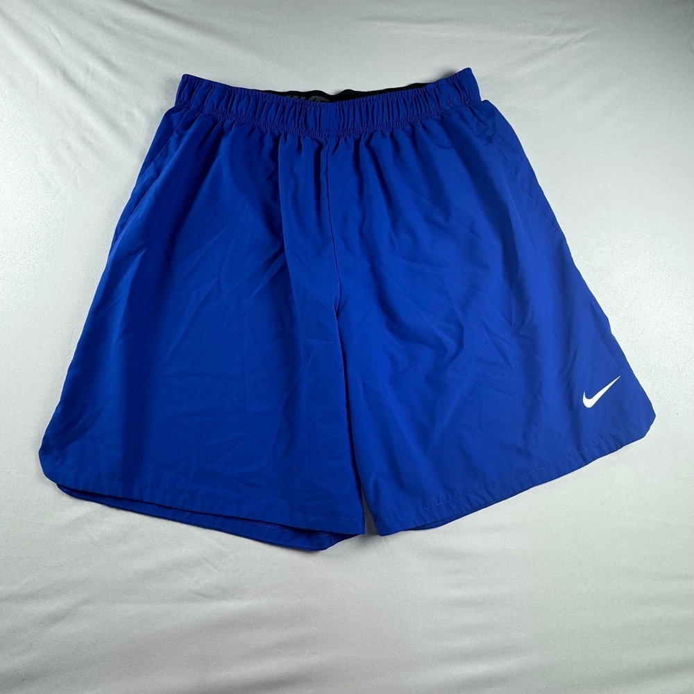 Nike Dri-FIT Mens Athletic Training Shorts Blue XL 9 Inch Inseam No Pockets